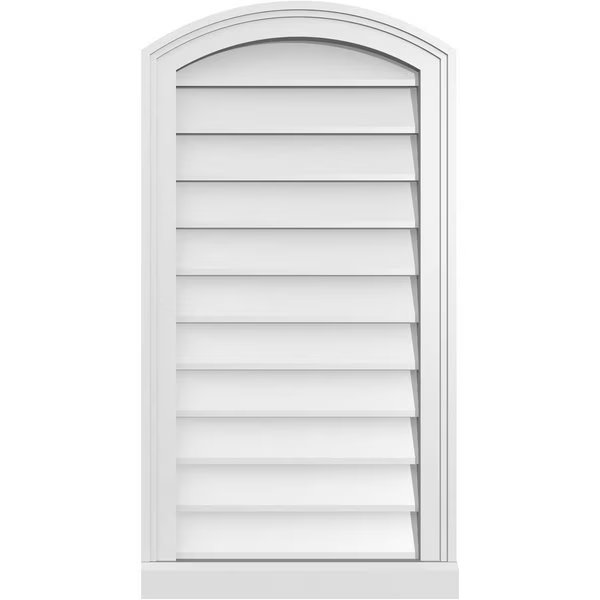 Arch Top Surface Mount PVC Gable Vent: Functional, w/ 2